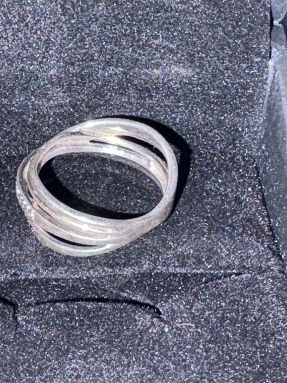 Kay Jewelers Silver Crisscross Pave Ring